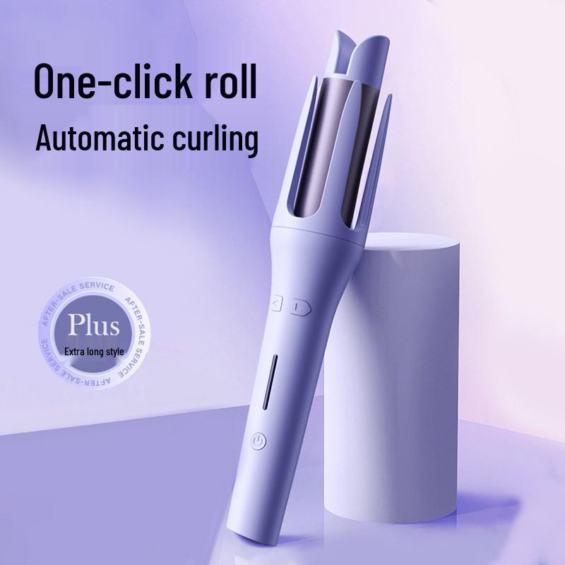 

32mm Electric Curling Iron with Negative Ions - Hair-Friendly Large Barrel Curler US Standard (Flat Plug) жовтий