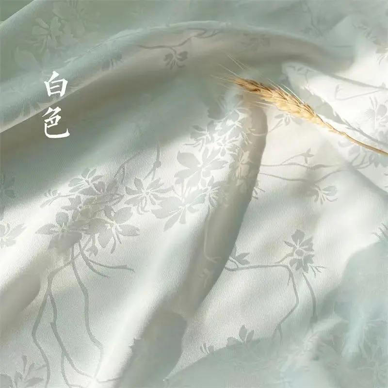 150x100cm Breathable Flower Branch Jacquard Satin Fabric For Women's Dresses Chinese Style Performance Clothing DIY Fabric