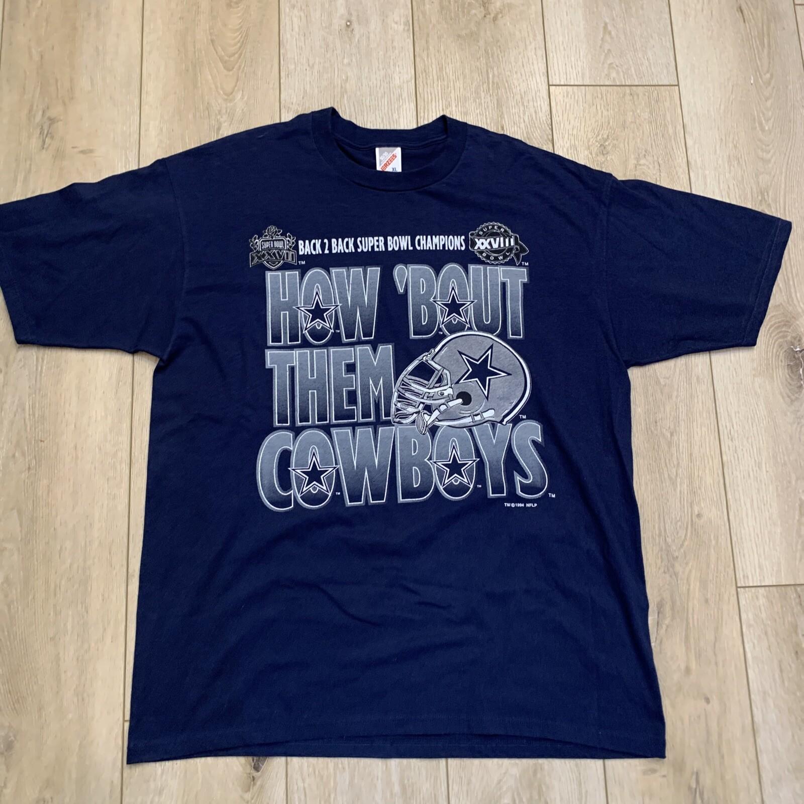 Vintage Super Bowl Champions How ‘Bout Them Dallas Cowboys 94 Shirt XL Back2back XXXL