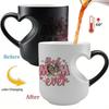 Hartvormige Kleurveranderende Keramische Koffiemok 11oz Hitte Creativiteit Reactief Ontwerp Moederdag Cadeau voor Mama