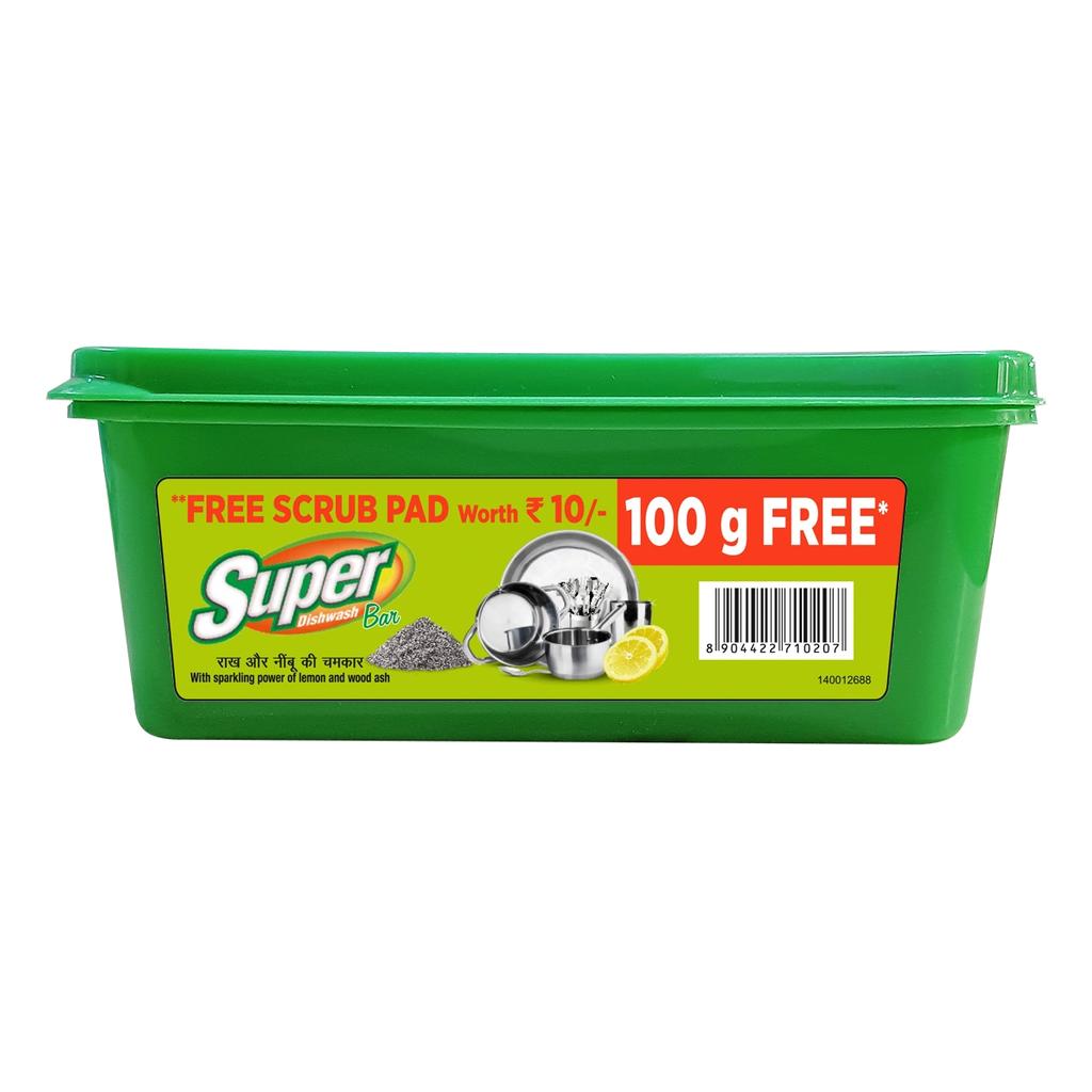 Patanjali Super Dish Wash Bar Scrub Pad, With Natural & Superior Cleaning 600gm