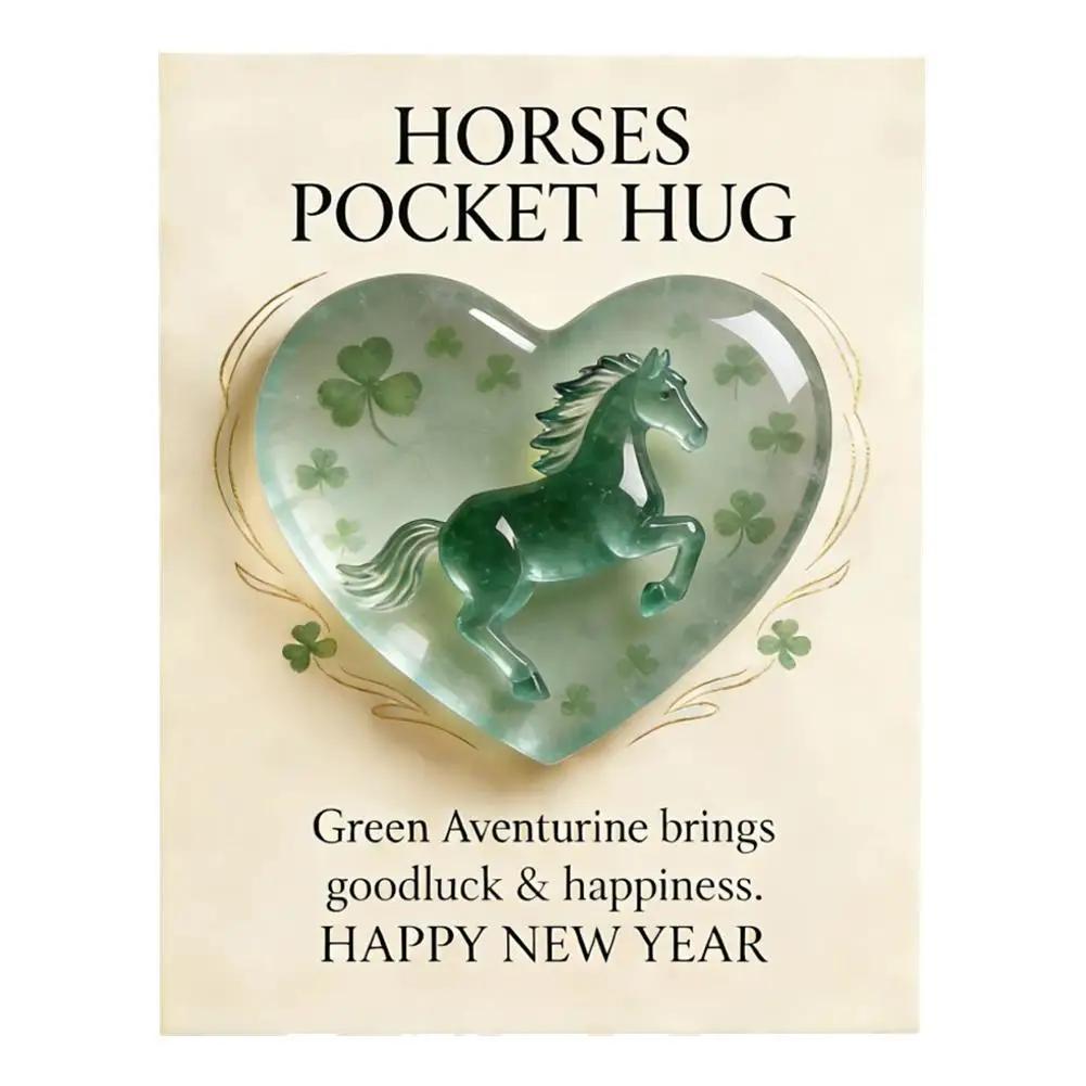 Hot With Card Lucky Crystal Horse Hand-Carved Mini Figurine Horse Size Decorative Gift Statue Crystal Mini Decor C7S5