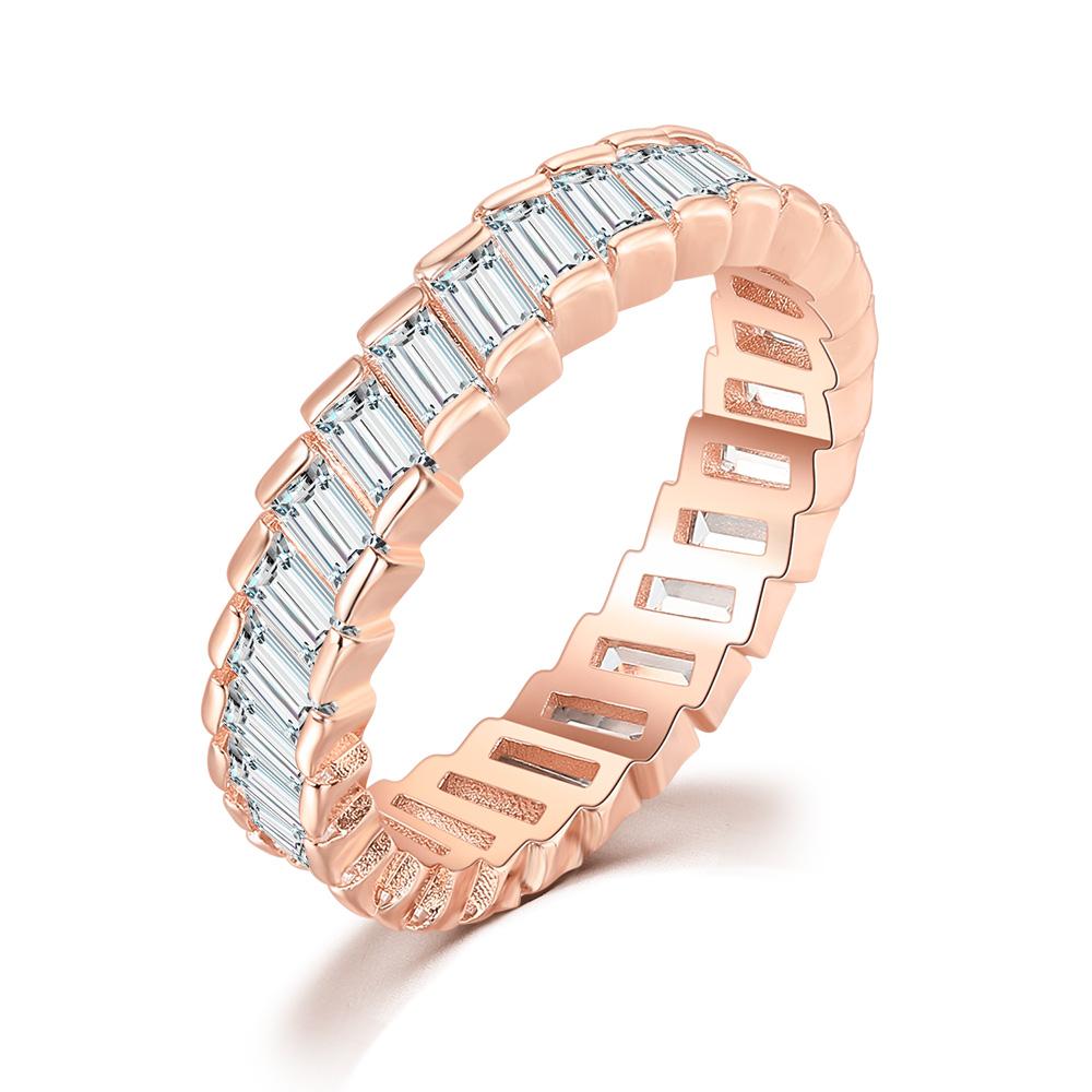Schicke strahlende kubanische Gliederkettenringe für Damen Ice Out Mikro-Pavé Zirkonia Tennisring Modeschmuck Hiphop Rock Schmuck