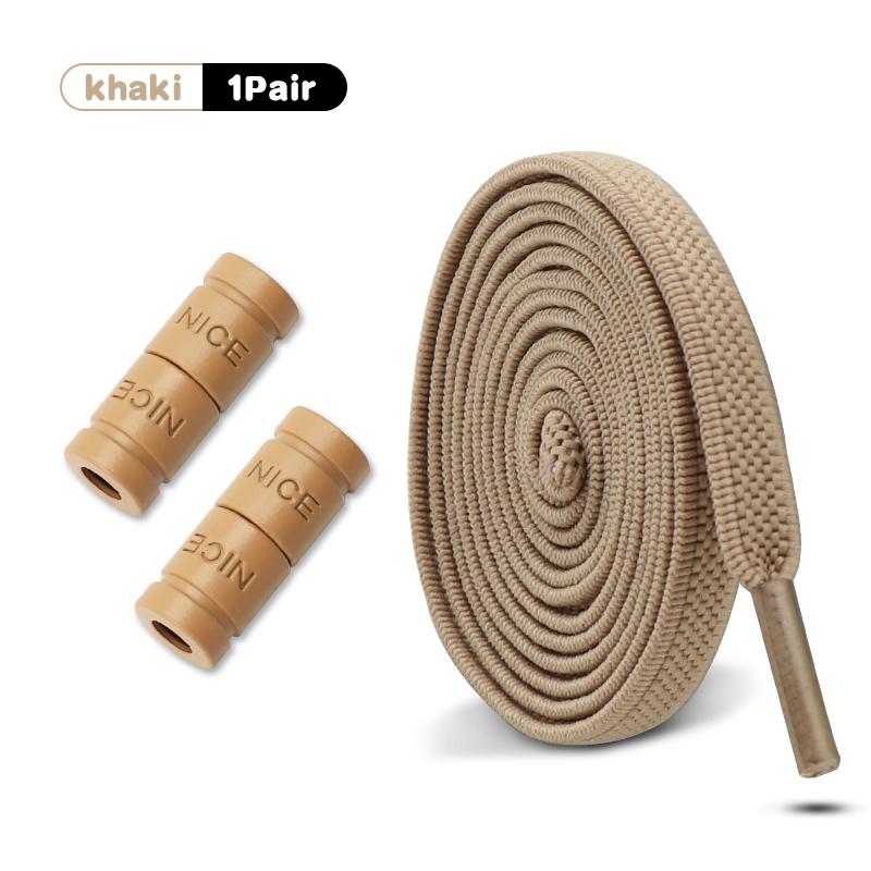 New 1Pair/3Pair Buckle Flat Elastic No-Tie Laces Letter Metal Capsule Lazy Shoelace for Men Women Sneakers Quick Shoelaces