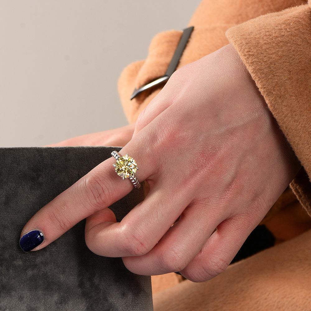 Tancise Jewelry 6.5 Carat Powder Zircon 10*10 Ring  Jewelry