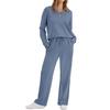 Tenues deux pièces pour femmes Décontractées Automne Tenues d'intérieur Sweatshirts Manches longues Col en V Pantalons larges Ensembles assortis