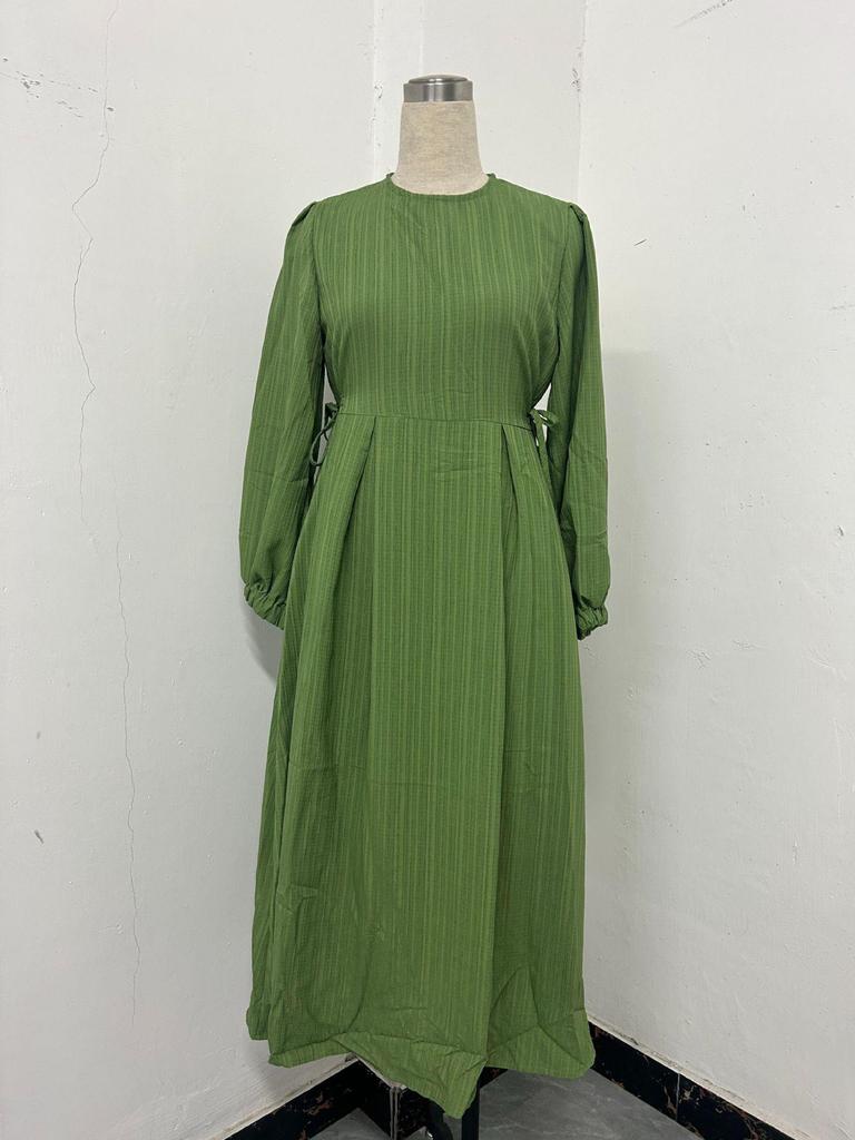 2025 Autumn Women's Muslim Lantern Sleeve Dress - Elegant and Comfortable