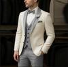 Ivory Men's Suit  3 Pieces Blazer Light Green Vest Pants Wedding Tuxedos Formal Male Suit for Wedding Groomsmen Prom