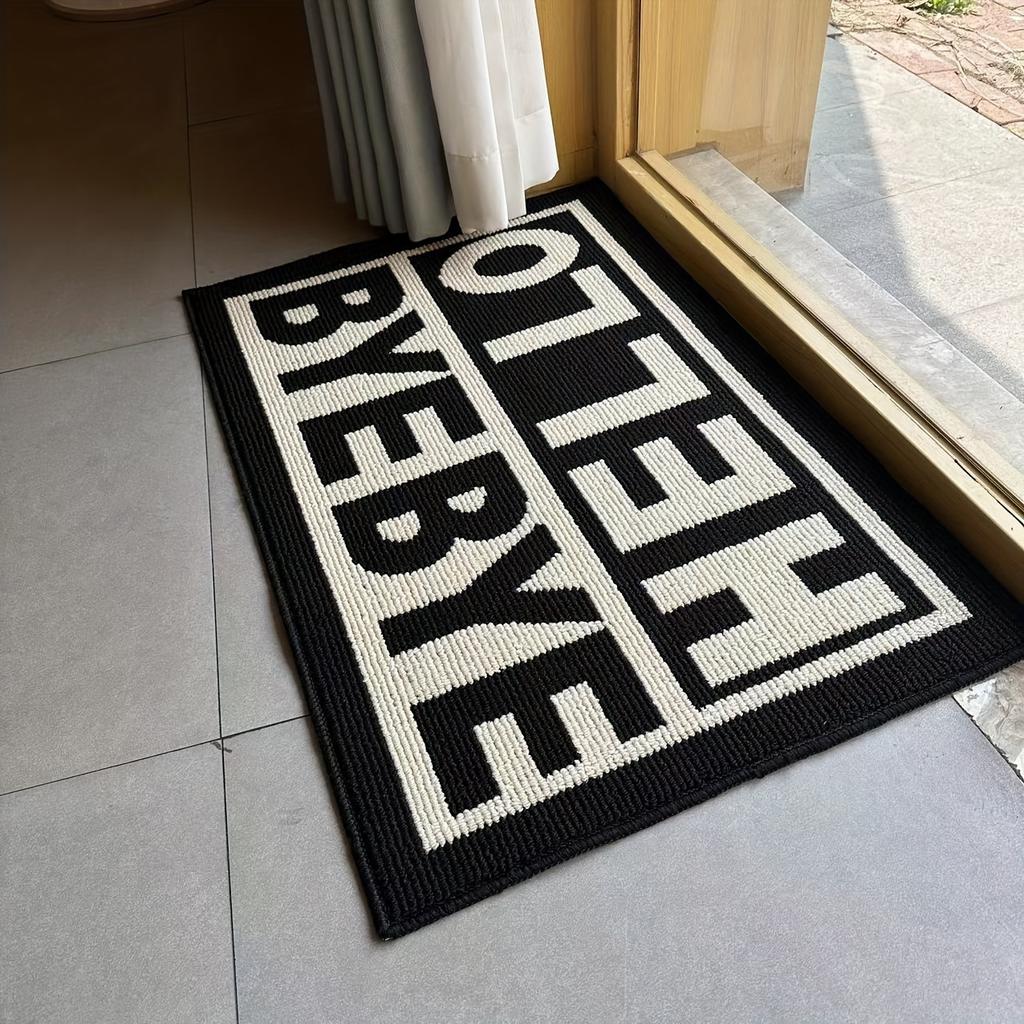VIKAMA Fashion Hello Rug Bedroom, Living Room, Study, Entryway Decor Door Mat, Non-Slip, Stain-Resistant Floor Mat Home Decor