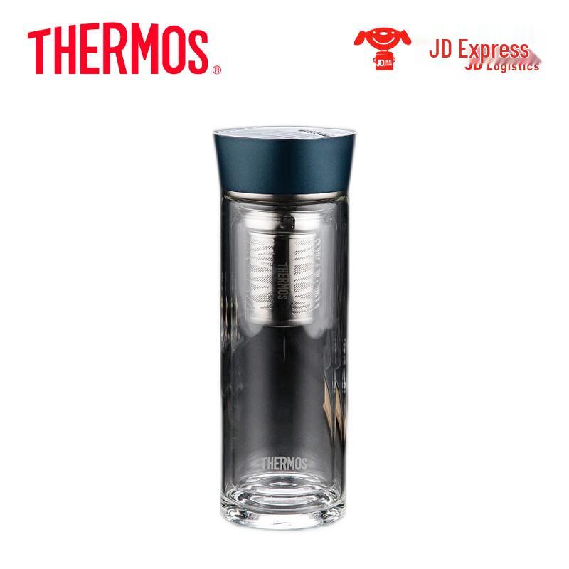 Thermos Double-Layer Glass Cup with Tea Filter