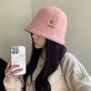 Korean Version of Autumn and Winter New Hat for Women with High End Metal Plush Fisherman Hat Solid Color Versatile Winter Thermal Basin Hat