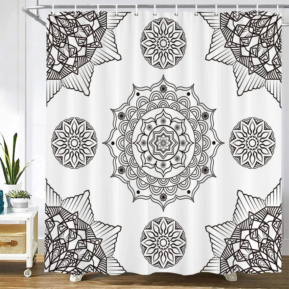 Indian Bohemian 3d Shower Curtains Waterproof Fabric Print Boho Mandala Bathroom Curtain With Hooks Decor 180*200 Bathtub Screen
