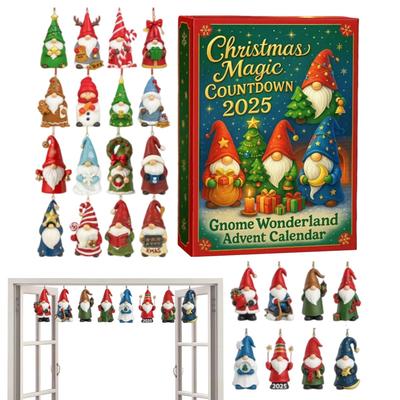 Countdown Calendar 2025 Gnome 24 Days Christmas Adventure Calendars 2D Home Decor For Holiday Collectors December Teens Family