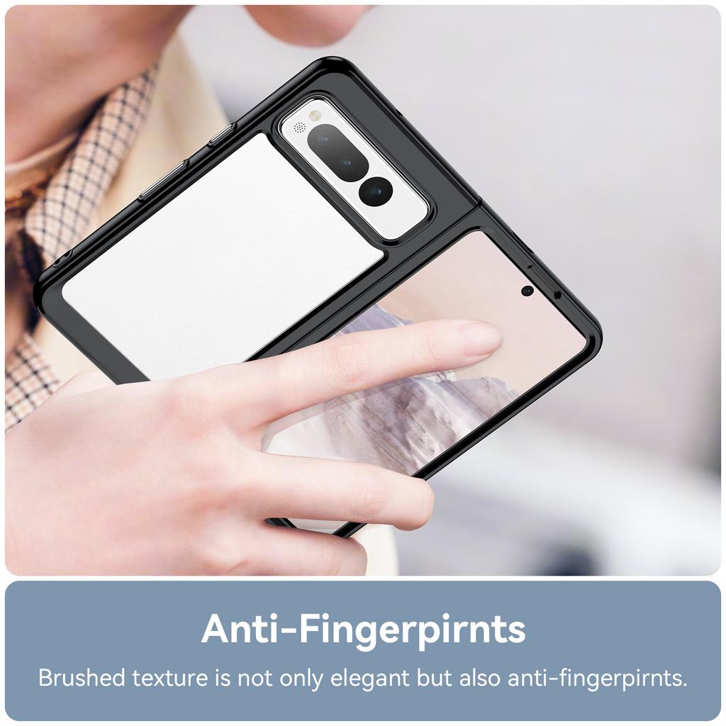 Pre Google Pixel Fold Priehľadný Zadný Kryt Proti Poškriabaniu TPU+Akrylový Kryt na Telefón