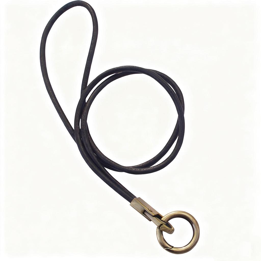 Vintage Cowhide Rope Keychain: Durable Anti-Lost Phone & ID Neck Lanyard with Spring Ring.
