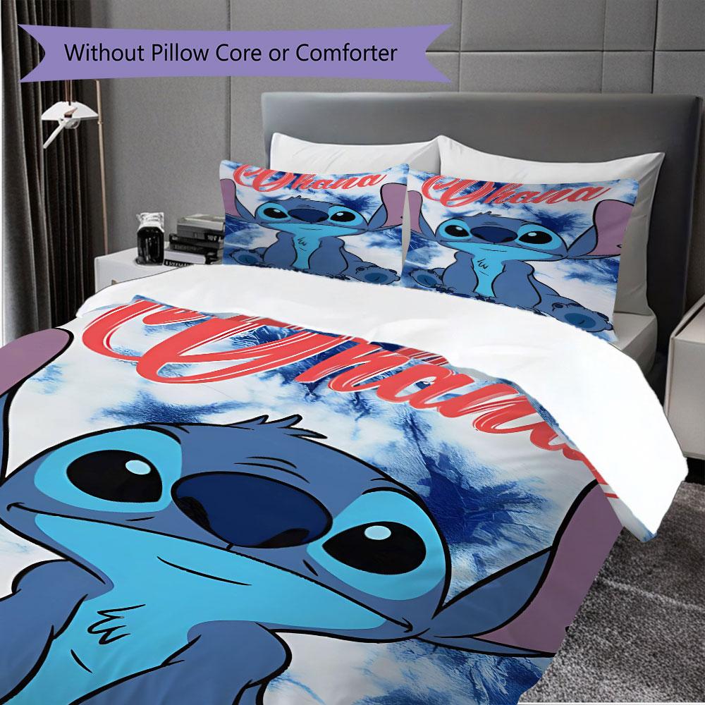 

Stitch and Angels cartoon print print coreless bed sheet set(1 Duvet Cover + 2 Pillowcases), soft and comfortable. 135x200cm