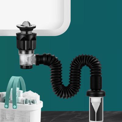 Esnek Genişletilebilir P-Tuzak Sızıntı Geçirmez Koku Önleyici Kolay Kurulum Esnek Lavabo Drenaj Borusu Seti ile Banyo Lavabo Drenaj Seti
