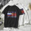 Russian Woman Man Flag Streetwear Fitness Short Sleeve Black White T Shirt