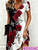 Rochie Casual Streetwear Femei Vară Mânecă Scurtă Decolteu în V Imprimeu 3D Largă Rochie A-Line Rochie de Plajă Sundress