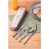 Tramontina Stainless Steel Tableware Straw Set with Dishwasher TRAMONTINA Children's & (4-Piece) "Baby Friends" Case, Knife, Fork, Spoon, Safe,