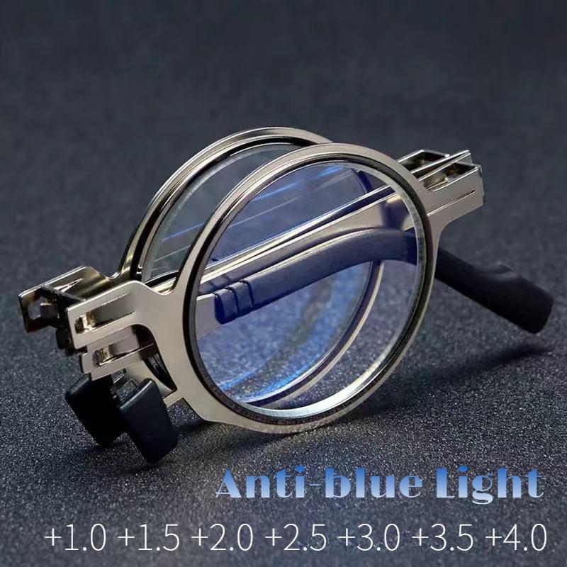 Metal Round Square Portable Folding Reading Glasses Women Men Anti Blue Light Eyewear Presbyopia Eyeglasses Diopter +1.0 To +4.0