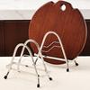 Cutting Board Holder Triangle Stainless Steel Chopping Board Organizer Anti-Slip Pan Rack Cutting Board Storage Stand for Kitchen Countertop
