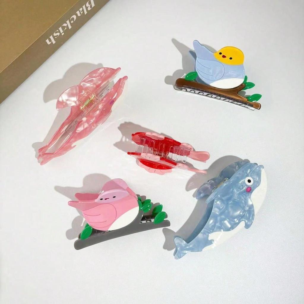1 Stück Ozean Serie Wal Vogel Kussfisch Essigsäure Greifklemme Niedliche Spleiß Hai Klemme Haaraccessoire