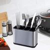 Stainless Steel Kitchen Utensil Holder Compartment Spoon Storage Rack  Fork