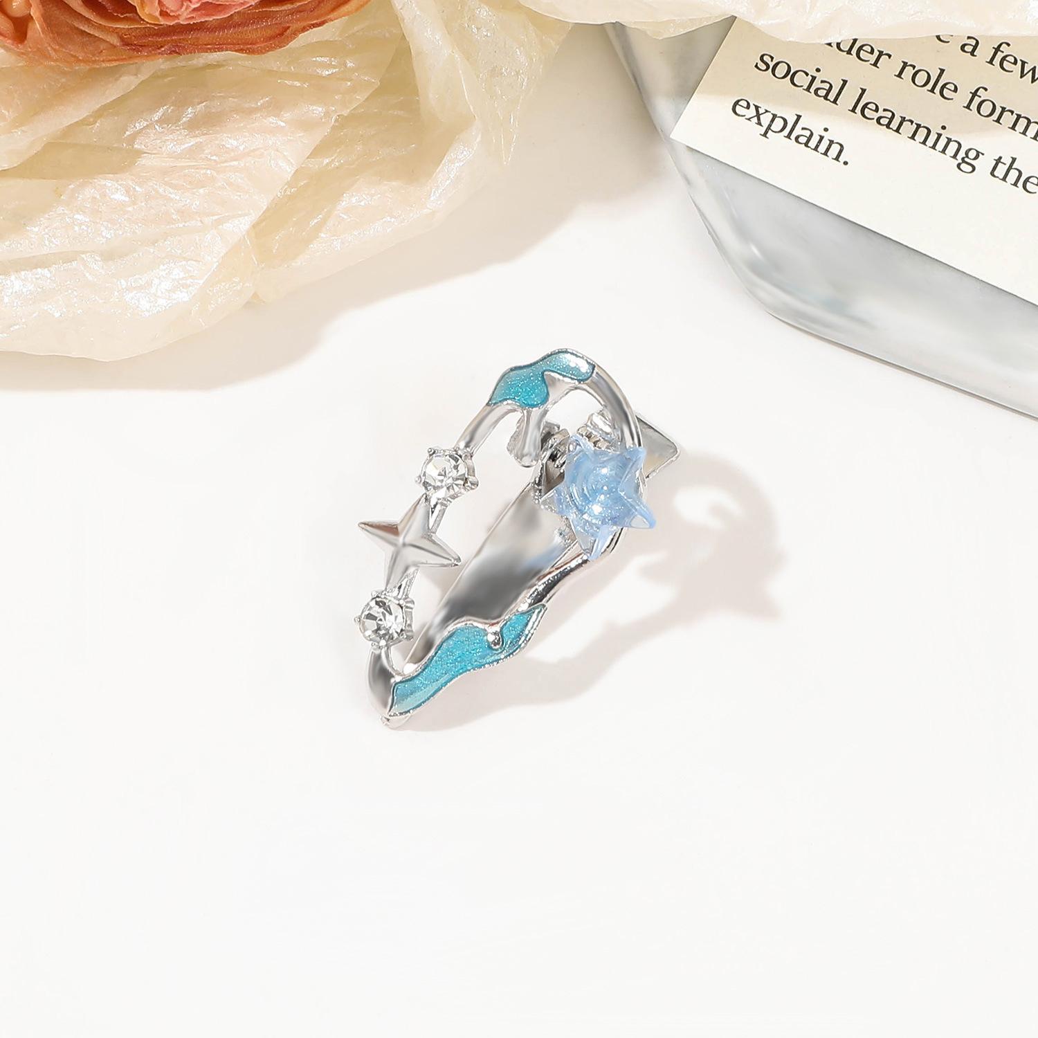 

Новая заколка-звезда из сплава синего цвета, простая заколка-звезда для девочек в виде пятиконечной звезды из серебряного металла, аксессуары для волос в виде утконоса