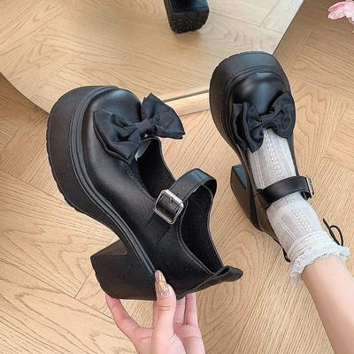 Fashion Brand Women's High Heels 2025 Fashion Butterfly-knot Women's Mary Janes Shoes Dress Pumps Women New Plus Size Solid Heels Women
