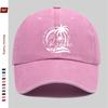 Pc Vintage Beach Vacation Print Baseball Cap Sweet Vacation Style Decorative Papa Hat Trucker Sun Hat Washed Buckle Strap Ad