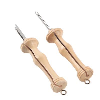 2 ks Sada pro vyšívání punch needle Dřevěná rukojeť Vlna Jehla DIY Ručně vyráběné Pletací nástroje