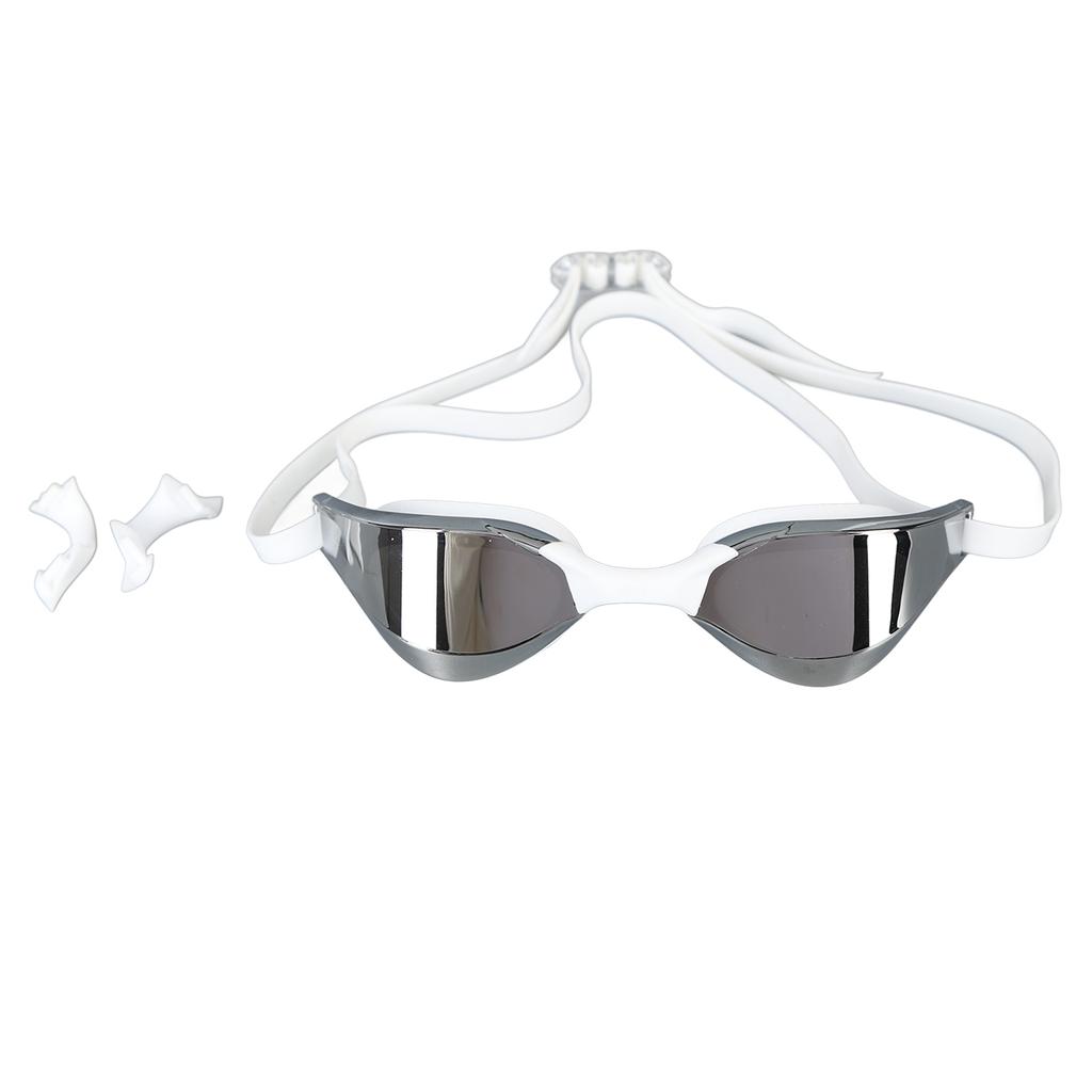 Adult Swimming Goggles No Leaking UV Protection Swim Racing Glasses High Definition Lenses White Sliver