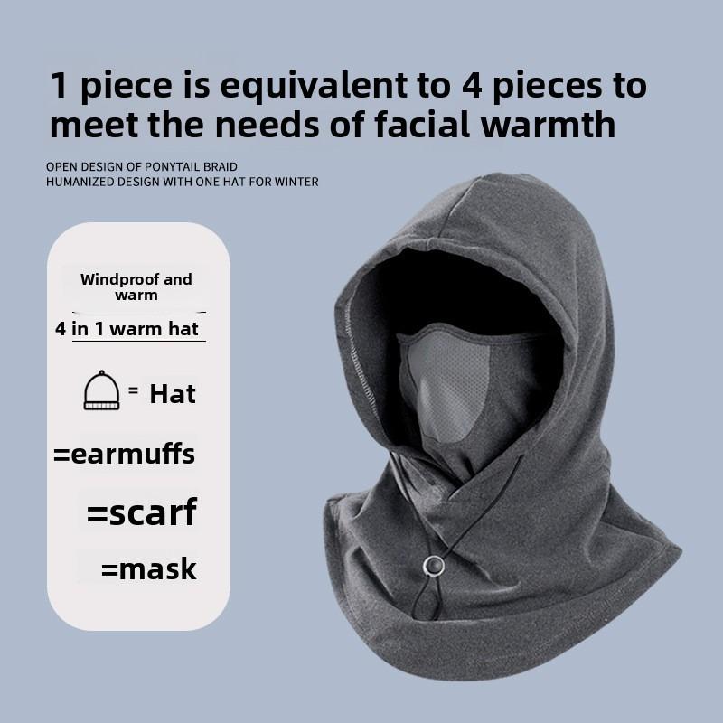 Cycling Mask, Winter Hood, Men's and Women's Windproof Mask, Thickened with Fleece, Electric Bike Ear Protection and Warmth Preservation Wonder