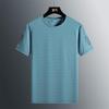 Men's Teal Quick Dry Sports T-Shirt, Casual Short Sleeve Striped Athletic Top with Reflective Stripe Detail