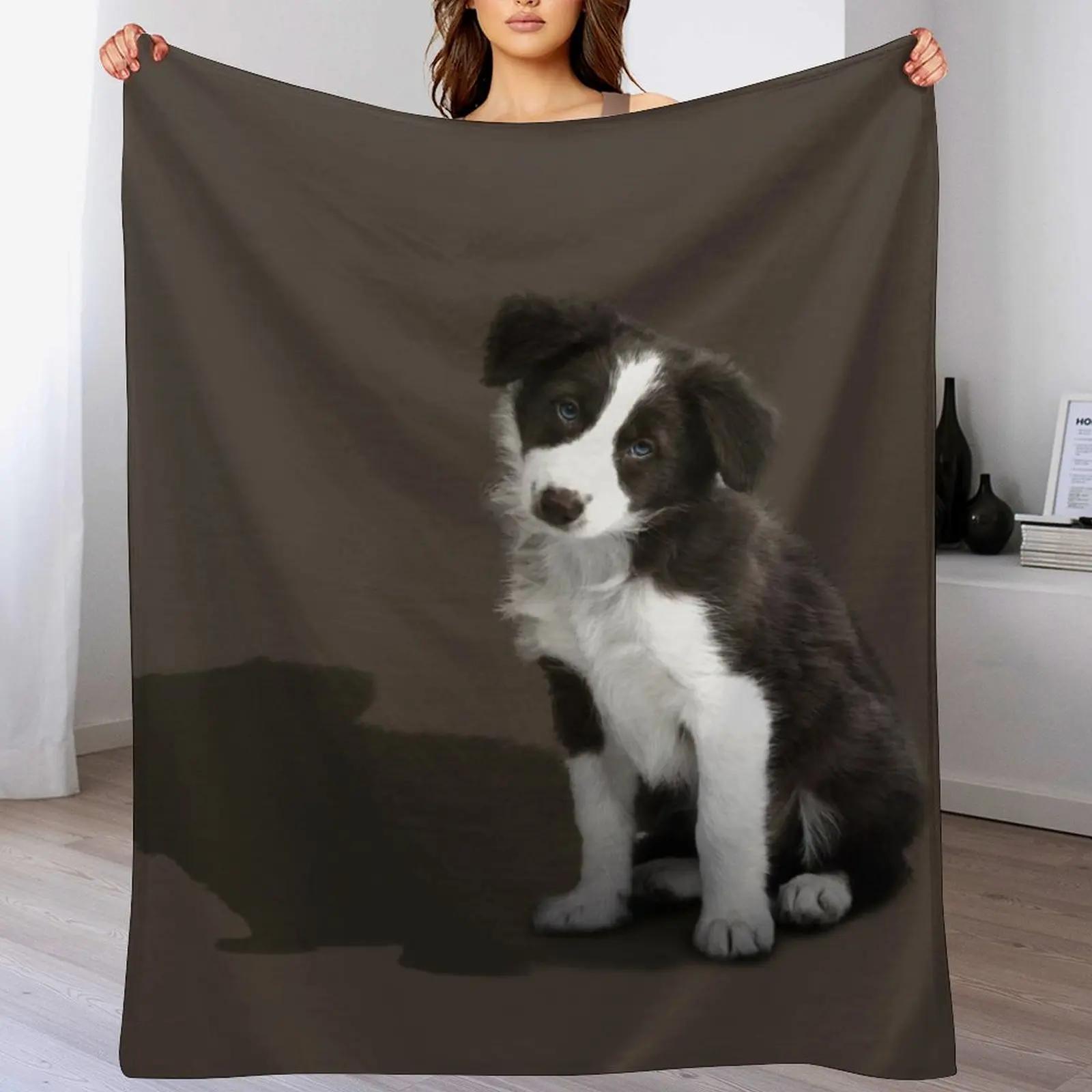 

New Border Collie Puppy Throw Blanket Easy Care Comfortable Blanket for Couch 102x76cm(40x30in)