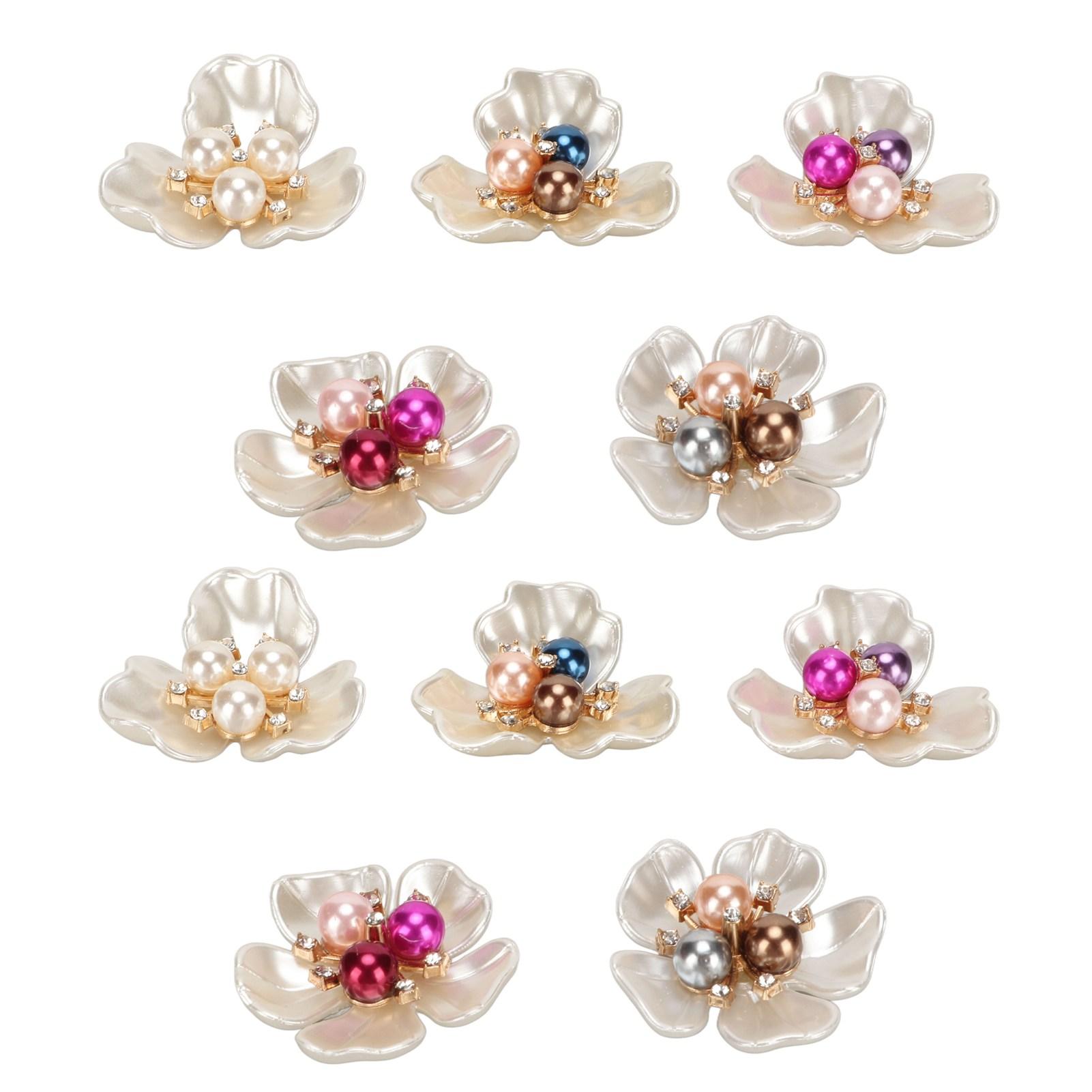 

20Pcs Crafts Faux Pearl Decoration Embellishments Beautiful Jewelry Making Clothing Faux Pearl Flat Flower 38mm