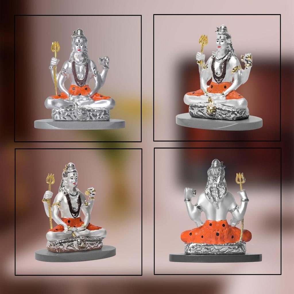 Lord Shiva Idlos for Car Dashboard Shivji Statue for Peace and Prosperity Mahadev Religious Idol and Figurines for Home Decor Showpiece, Office, Pooja