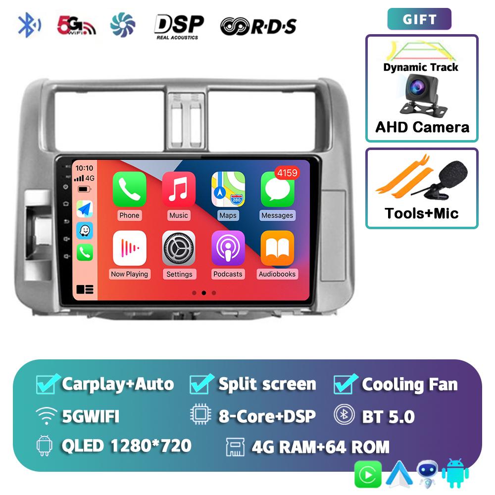 Android 14 Carplay Car Radio For Toyota Land Cruiser Prado 150 2009-2013 Multimedia Video Player Navigation Stereo Head Unit DSP