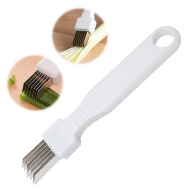 1/2/3 pezzi Affettatrice per cipolle con protezione protettiva in acciaio inox Trituratore per cipollotti Manico antiscivolo 7 lame Utensili da cucina