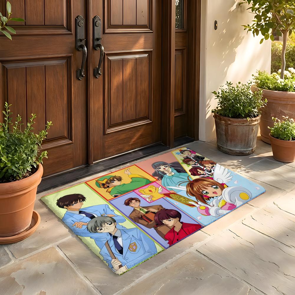 Floor Mat Soft Flannel Rug Non Slip Absorbent Mat for Bathroom Bedroom Home Decor C Cardcaptor S Sakura Cartoon