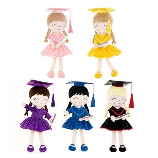 2026 Graduation Plush Doll with Cap & Gown Soft Stuffed Toy for Kids 13-Inch Commemorative Gift for Kindergarten Preschool Elementary Grads