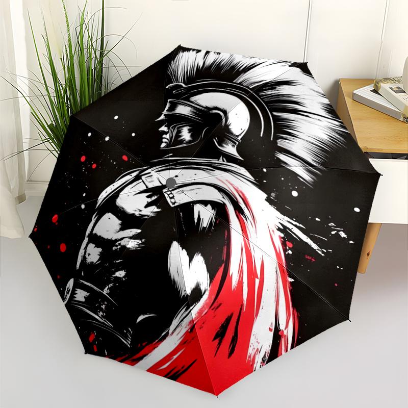 Gladiator Helmet Fashionable Automatic Opening/Closing Folding Umbrella. Portable and Foldable, Ideal for Gift, Travel, and Daily Use.