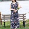 Vestido sin mangas de talla grande para mujer, vestidos largos casuales sueltos, ropa de verano vintage