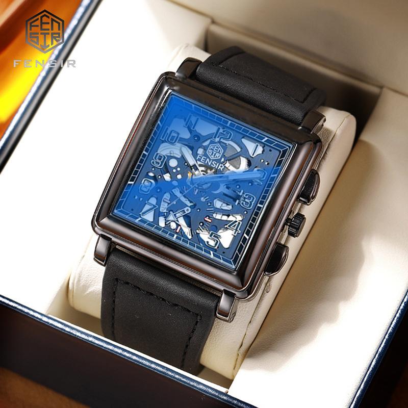 Cross-border Fenshi Men's square Dial Quartz Watch, Fashionable Mechanical Dial Business Fenshi Quartz Men's Watch Export