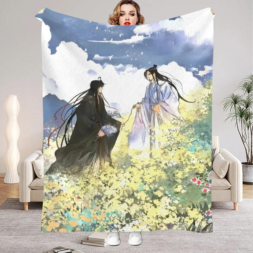 Modaozushi W&L Printed Flannel Blanket for Home Living Room Bedroom Decor New Year Christmas Gift for Kids