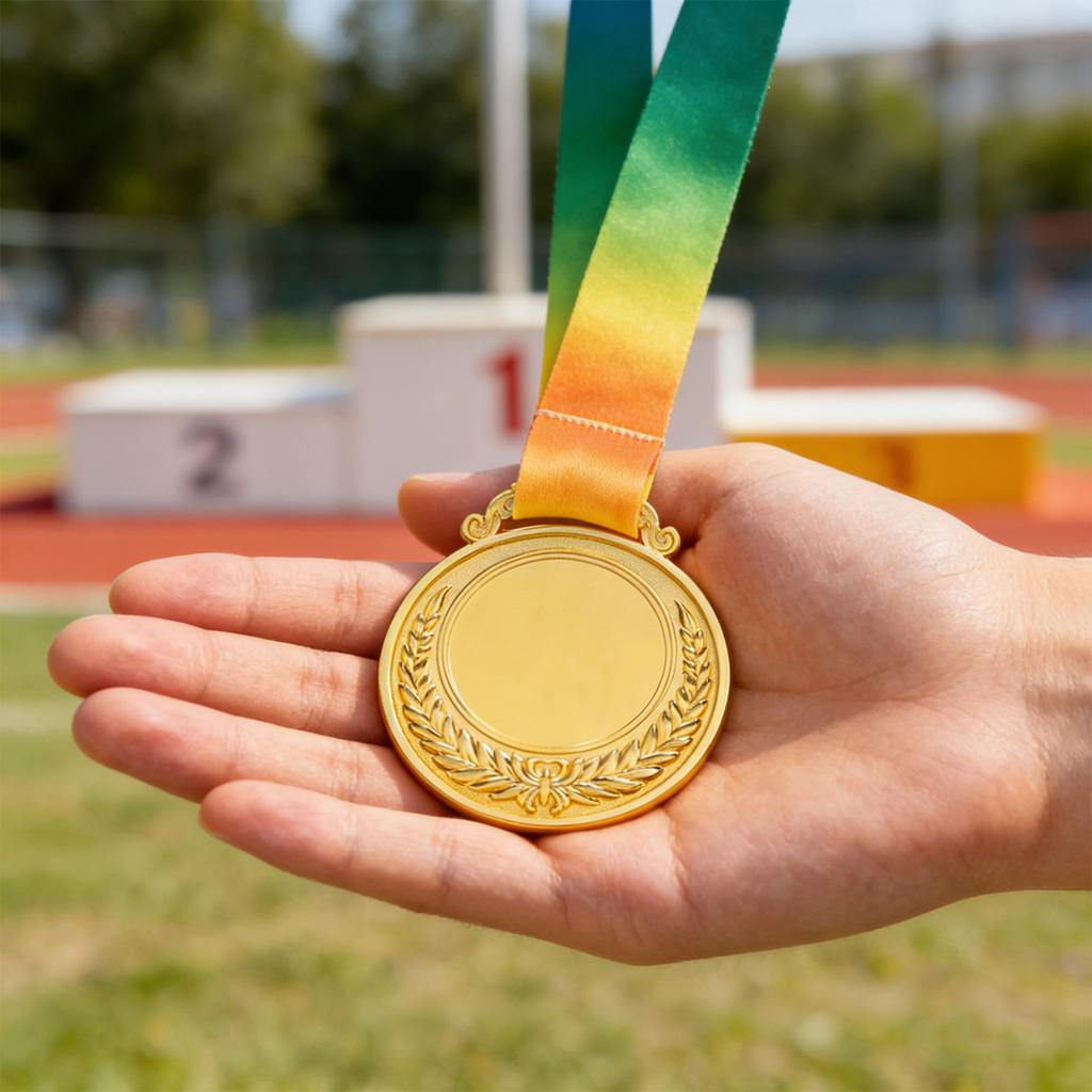 2.54 Inches Winner Award Medal with Neck Ribbon Wheat Ear Gold Silver Bronze Medals Competition Award Medal for Souvenirs Gifts