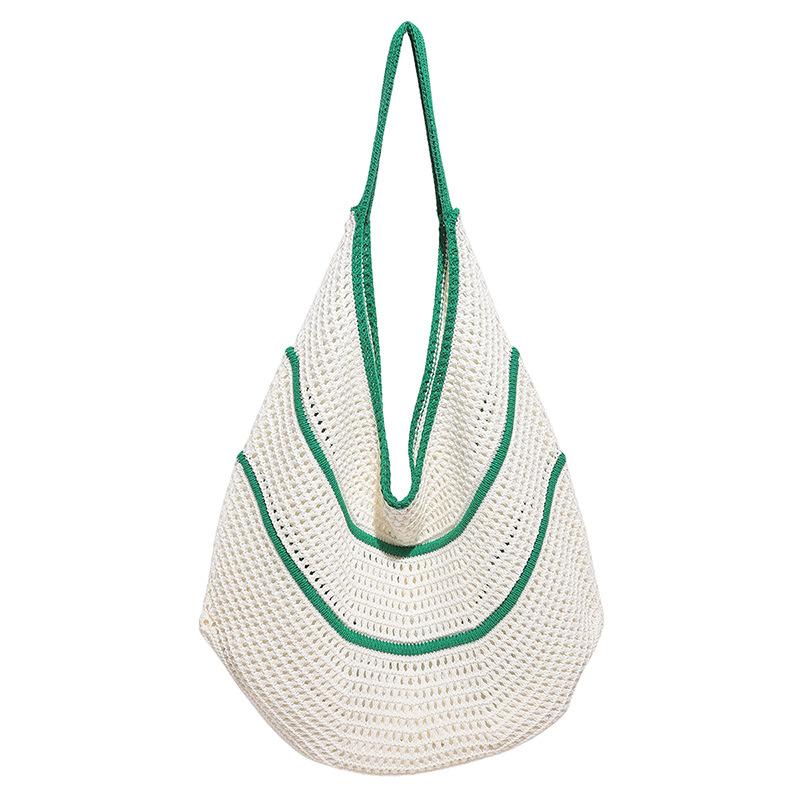 Hollow woven bag mesh knitted women's bag new large-capacity beach bag shoulder tote bag