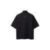 Customellow Black Oversize Half Shirt Cwsam25311bkx