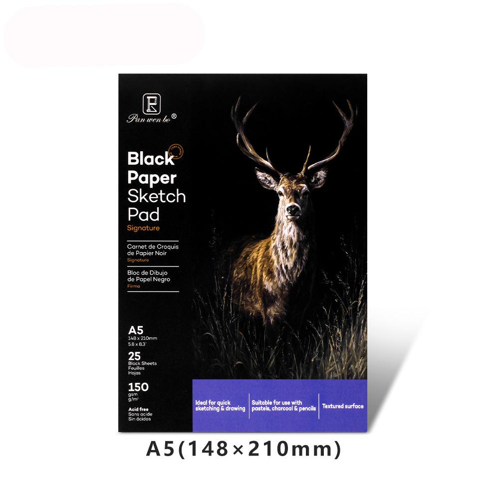 Black Paper Sketchbook A4 A5 Sketch Pad Black Paper 150GSM